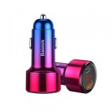 Incarcator Auto Baseus Magic Display Series, 45W, 5A, 1 x USB-A - 1 x USB-C, Multicolor CCMLC20C-09