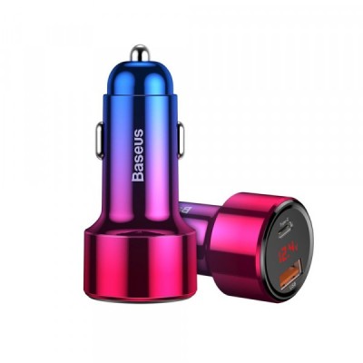 Incarcator Auto Baseus Magic Display Series, 45W, 5A, 1 x USB-A - 1 x USB-C, Multicolor CCMLC20C-09 foto