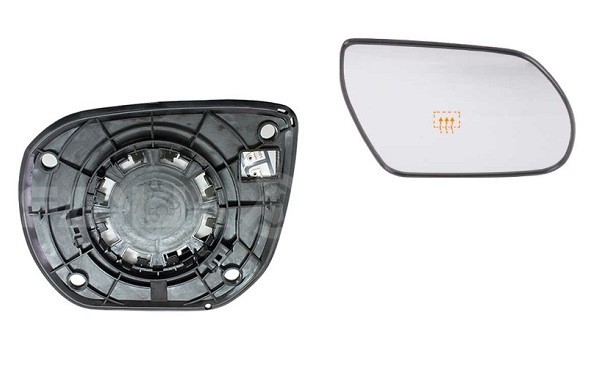 Geam oglinda exterioara cu suport fixare Hyundai Santa Fe (Dm), 05.2012-, Dreapta, incalzita; geam convex; cromat