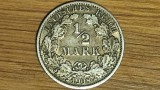 Cumpara ieftin Germania -moneda colectie argint 900- 1/2 mark 1908 J - valoare catalog uriasa!, Europa