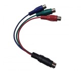 Cablu adaptor de conectare legaturi VGA-SCART (sau RCA) mufa 7 pini, 3 RCA