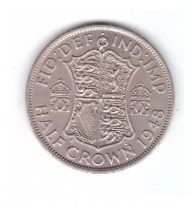 Moneda Anglia 1/2 / half crown 1948, stare buna, curata foto