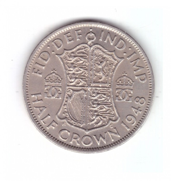 Moneda Anglia 1/2 / half crown 1948, stare buna, curata