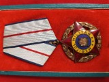 Decoratia Meritul Militar Clasa a III a ,in caseta . RSR .