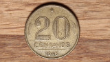 Brazilia - moneda de colectie raruta - 20 centavos 1946 - frumoasa !, America Centrala si de Sud