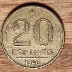 Brazilia - moneda de colectie raruta - 20 centavos 1946 - frumoasa !