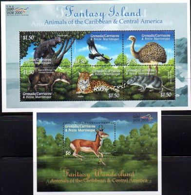 GRENADA CARRIACOU &amp;amp; PETITE MARTINIQUE 2000, FAUNA, MNH foto