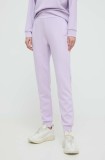 Armani Exchange pantaloni de trening culoarea violet, neted