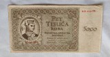Bancnota Croatia 5000 Kuna 1943 - Numismatica Europa
