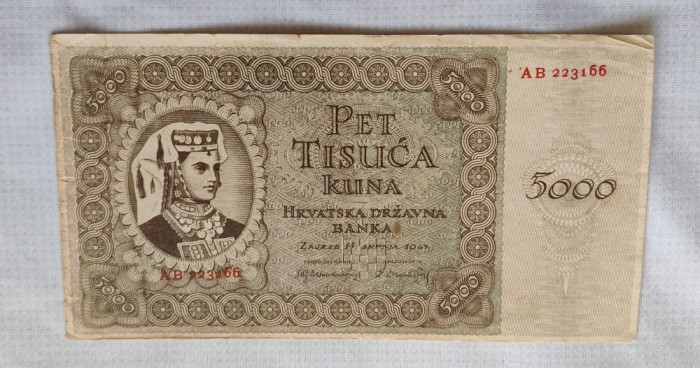 Croația - 5000 Kuna (1943)