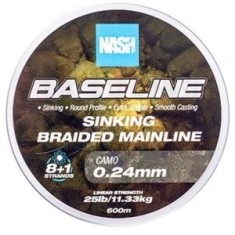 Fir Textil Nash Baseline Sinking Braid, Camo, 9.07kg, 20lbs, 0.20mm, 1200m foto