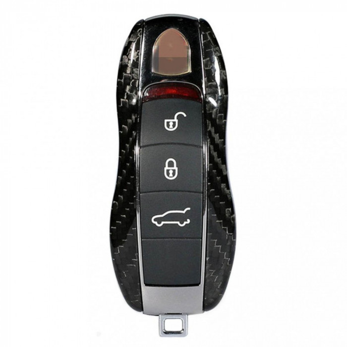 Husa Vetter pentru cheie Porsche cu 3 butoane, made from Carbon, Glossy Negru