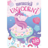 Carte de activitati Fantasticii Unicorni Editura Kreativ, 16 pagini, abtibilduri incluse, 3-10 ani