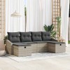 VidaXL Set de canapele pentru grădină 6 pcs Gri deschis Rattan poli 3359321