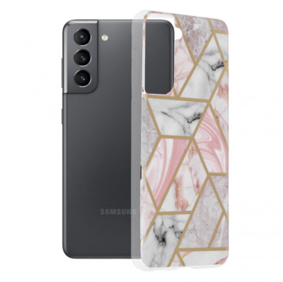 Techsuit - Marble Series - Samsung Galaxy S21 roz foto