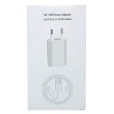 OEM (MD813ZM) - Incarcator retea + Cablu Lighting, 1xUSB-A, 5W, White [blister]