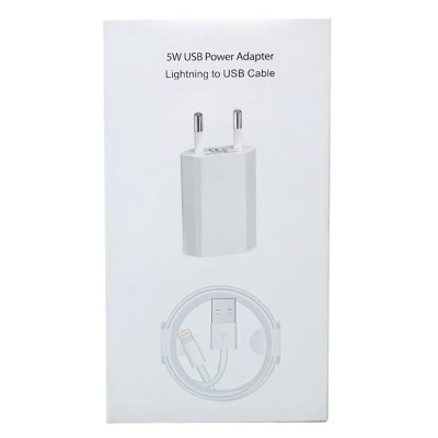 OEM (MD813ZM) - Incarcator retea + Cablu Lighting, 1xUSB-A, 5W, White [blister] foto
