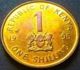 Moneda exotica 1 SCHILLING - KENYA, anul 1995 * cod 1699 = UNC PATINA CAMEO