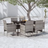 Gossi set de servit masa pentru gradina, 7 piese, gri si negru