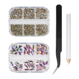 Strasuri Unghii cu Penseta &amp; Creion Aplicare LUXORISE Starlight Games, 12 modele, LUXORISE Nail Art