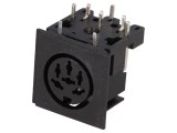 Conector DIN mamă 6 pini 240&deg; 90&deg; THT