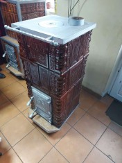 Soba teracota turn 4 randuri cu plita stut cu evacuare 120 mm