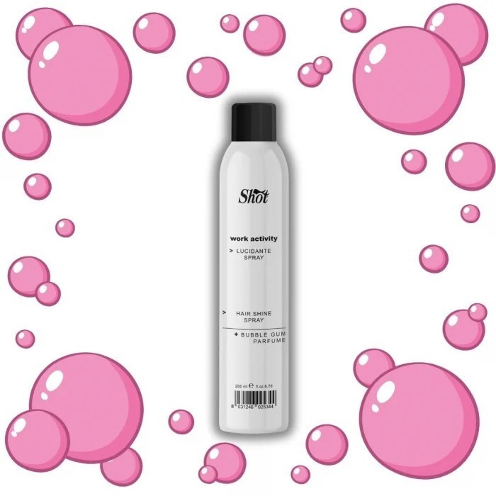 Spray luciu pentru par Shot - WorkActivity - aroma Bubble Gum 200 ml