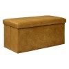 Taburet pliabil Atmosphera Lilou cu spatiu depozitare 80L, 76x38x38 cm, galben mustar