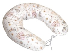 Perna pentru gravide si alaptare, husa detasabila din bumbac 100% si umplutura antialergica BabySoft , Circ Roz, Amy