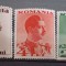 ROMANIA 1934 LP 108 Carol II FARA POSTA serie scurta 3v mnh
