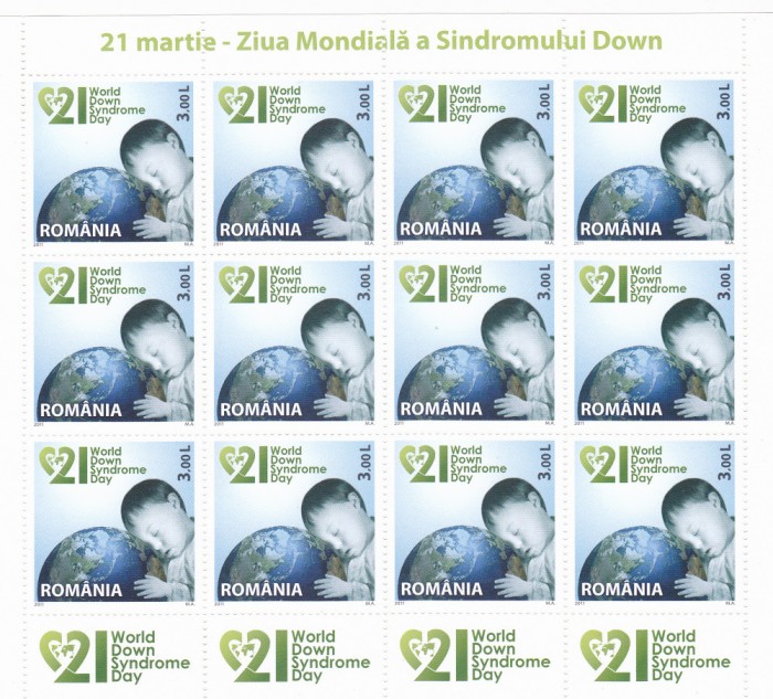 ROMANIA 2011 - ZIUA MONDIALA A SINDROMULUI DOWN,MINICOALA, MNH - LP 1892c