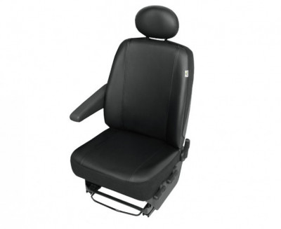 Husa auto scaun sofer Practical DV1 Trafic imitatie piele neagra pentru Renault Trafic 2001-2014, Opel Vivaro 2001-2014, Nissan Primastar foto