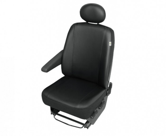 Husa auto scaun sofer Practical DV1 Trafic imitatie piele neagra pentru Renault Trafic 2001-2014, Opel Vivaro 2001-2014, Nissan Primastar AutoDrive Pr