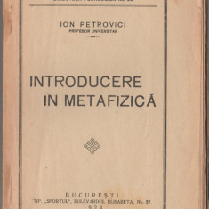 Ion Petrovici - Introducere in metafizica (ed. princeps)