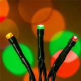 Instalație Lumini Crăciun LED, 100 Becuri, Multicolor, Cablu Verde, Lungime 4.9m, 8 Programe, Oem