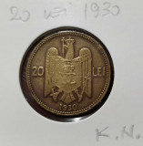 SV * Romania 20 LEI 1930 K N * Regele Mihai I - Regenta, Cupru-Nichel, Circulata, Fotografie