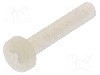 Surub M3, poliamida, lungime 16mm, cap rotund, pas filet 0.5, DREMEC - 8G205M3X16