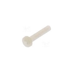 Surub M3, poliamida, lungime 16mm, cap rotund, pas filet 0.5, DREMEC - 8G205M3X16
