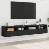 Comode TV de perete, 2 buc., negru, 80x30x30 cm, lemn prelucrat GartenMobel Dekor, vidaXL