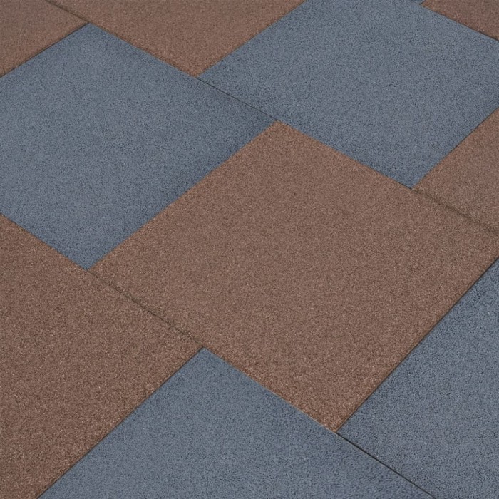 vidaXL Plăci de protecție la cădere 12 buc, gri, 50x50x3 cm, cauciuc