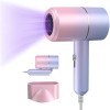 Uscator de par ionic cu uscare rapida, pliabil, cu un capat detasabil, putere 2000W, 2 trepte de temperatura, roz/mov