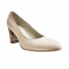 Pantofi eleganti dama, bej, mozaic, din piele naturala box, toc 6 cm - NA87BEJ2, Ninna Art Shoes