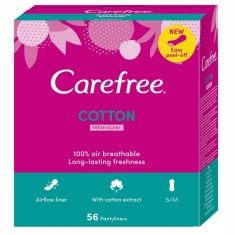 Absorbante Zilnice Carefree Panty Liners Cotton, 56 Buc/Set, Absorbante de Zi, Tampoane Zilnice, Absorbante de Zi Carefree Panty Liners Cotton, Tampoa foto