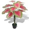 Gossi planta artificiala caladium cu ghiveci, 85 cm, verde si rosu