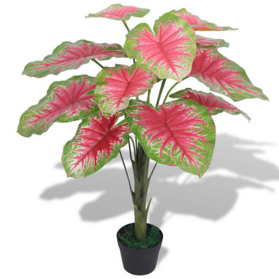 vidaXL Plantă artificială Caladium cu ghiveci, 85 cm, verde și roșu foto