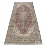 Covor din l&acirc;nă &Icirc;NNODAT M&Acirc;NĂ Vintage 10169, cadru, ornament - albastru / rosu, 163x266 cm