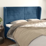 VidaXL Tăblie pat cu urechi albastru &icirc;nchis 183x23x118/128 cm catifea 3118160