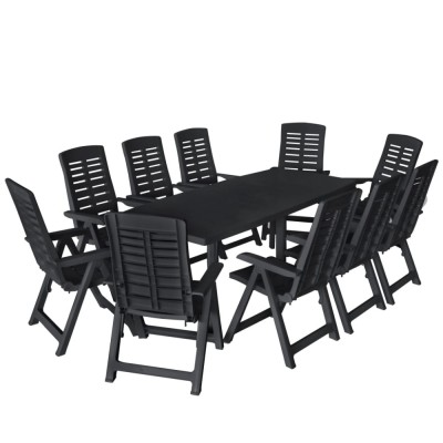 Gossi set mobilier de exterior, 11 piese, antracit, plastic foto