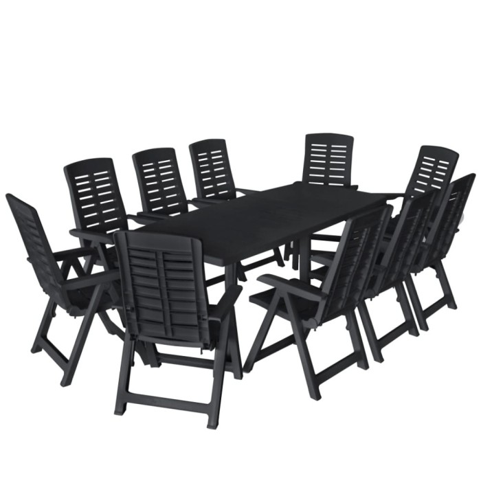 Gossi set mobilier de exterior, 11 piese, antracit, plastic