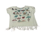 Tricou fetita cu franjuri , marimea 122